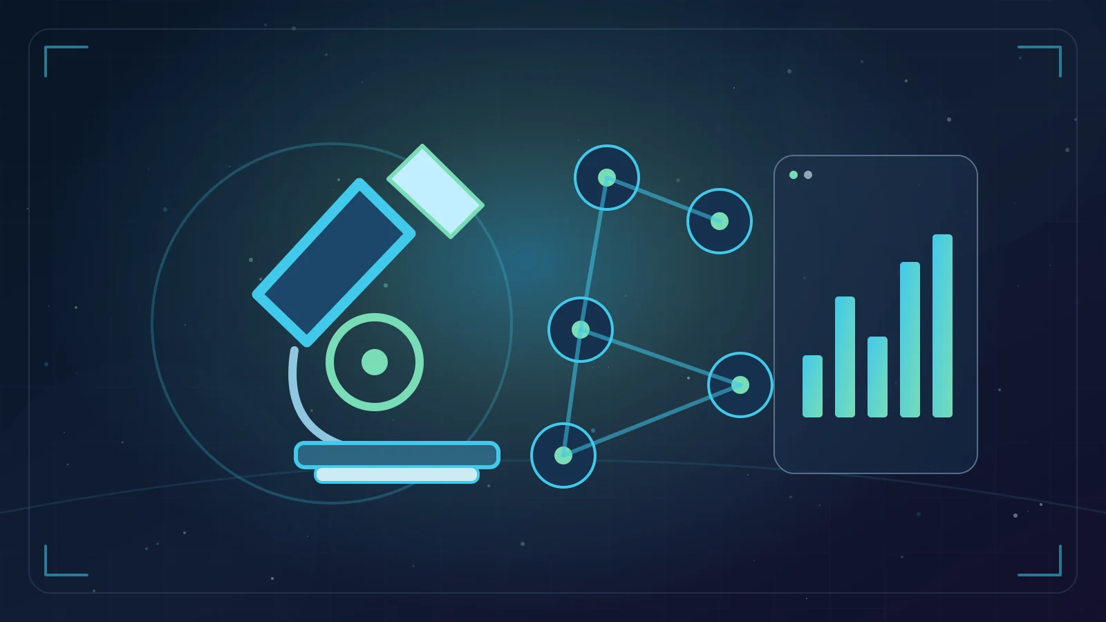 Representación editorial de investigación científica, medición e indicadores de ciencia y tecnología.